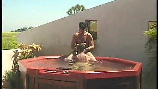 Sexy teen with small tits has sensual fuck in the jacuzzi