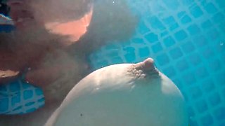 Skinny Dipping and Teasing in the Garden Pool - Amateur Teen
