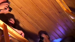 Amateur real small titted party teen slammed in gym class