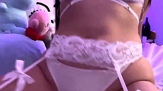 Solo pornstar jerks and cums