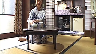 P128G05 A sensual erotic drama set in the ordinary Showa-era cityscape, where a gentle mother is embraced by a man in front of d