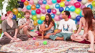 Truth Or Dare Ring Game: 5 Hot Singles Risky Card Sex - German Amateurs Kali & Muriel Group Fuck