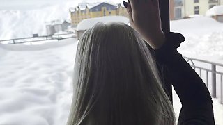 It’s Too Cold Outside! Play with my Tits inside and Fuck