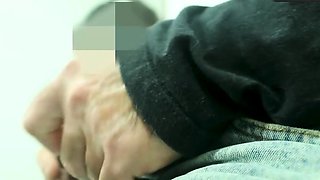 Milf deep-throats a stranger's rod in the waiting room.