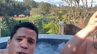 Outdoor Sex with a Hot Blonde MILF in a Hot Tub - Jacuzzi