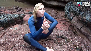 Salty Wetsuit Toe Sucking Slut