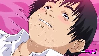 Giant Anime Girl Dominates Submissive Guy - Blowjob & Creampie Hentai