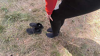 Ass and Tit Spanking in the Woods