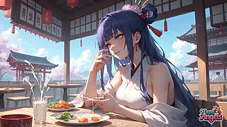 Spilled Milk Seduction: Wet Kimono Temptation