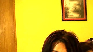 Cute curly brunette solo webcam masturbation