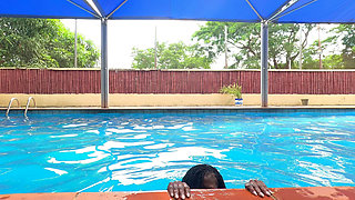 The Taboo Dip, Interracial Couple Nearly Get Caught Having a Moment at the Pool