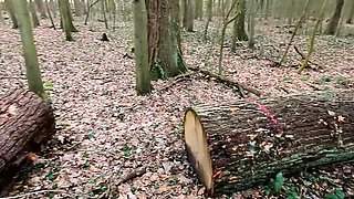 Busty German Babe Gets Tits Slapped & Punished in Public Forest Fuck