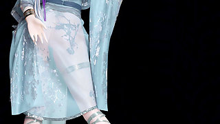 [mmd] Brilliance Sends Bright Moon Blue Erotic Hanfu Belly Pocket Ancient Style Striptease