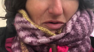 Flashing My Tit with Rock Hard Nip in Fucking Filthy Weather