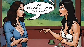 Innocence for Sale. Shoe Salesman Lick Smell Feet Shy Customer. Amazing Cartoon Ai