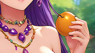 Ai Generated Nude Art - Cartoon Nude Adult Woman Eating Sapote