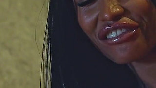 Asian MILF Mistress Inserts Huge Dildo Into Slave Ass