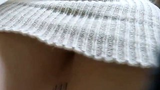 Cute amateur asian web cam girl playing with her toy