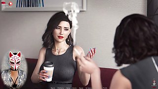 Ms. Denvers with long legs in pantyhose shows off her big tits