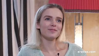 German Amateur Sandy S Solo Masturbation with Dildo and Pierced Nipples HD