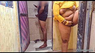 Indian Stepsister Catches Stepbrother in Bathroom with Huge Cock - Desi Sex with Myra
