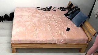 Blonde teen hardcore fucked on bed