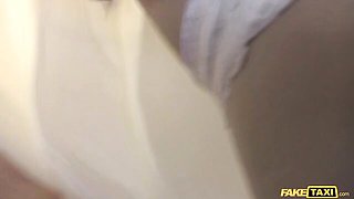 Sex on the backseat with a gorgeous busty blondie Runaway Bride