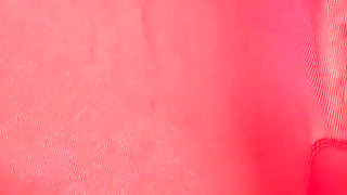 No Panty in Red Pantyhose