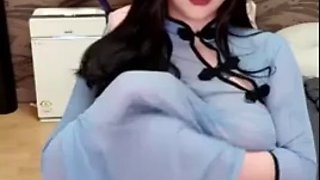 Korean big tits blowjob on webcam
