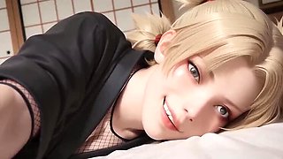 Big Tits Hentai Handjob: Temari Seduces You For Hard POV Missionary Sex & Cum on Tits