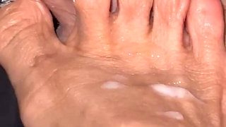 Stepdaddy Cums on Melove Sexy Small Feet