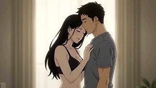 Stepsister Kissing practice with her stepbrother before his date with boyfriend