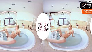 Busty platinum-blonde mummy loves solo masturbation reality