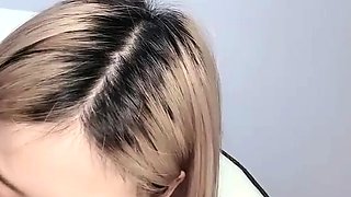 POV close up asian gf blowjob