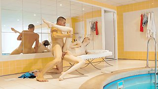 A few cute babies have a fun time with their teacher, Sunny Honey