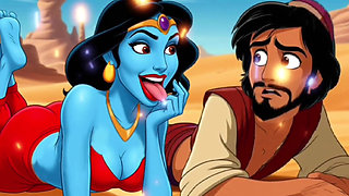 Genie Girl Jerk off Dick to Adaddin. Fairy Tale Story