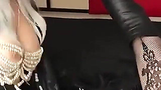 Leather, Latex and Glove Fetish, Lesbian Sex, Peeing in Glasses