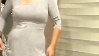My Stepmother Undresses and Pees Before Putting on Her Bikini to Go to the Beach.
