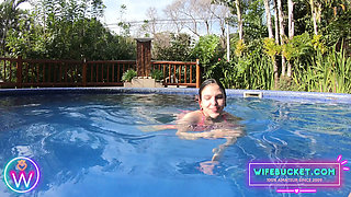 Wifebucket Amateurs - Stepsis was swimming in sexy bikini, so I had to fuck her in the pool