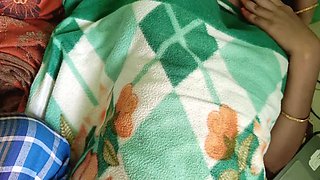 Married couple's romantic roleplay on the sofa