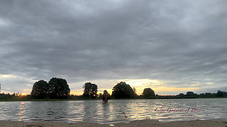 Showing My Body and Having Fun Saying Things in the Evening in an Empty Lake