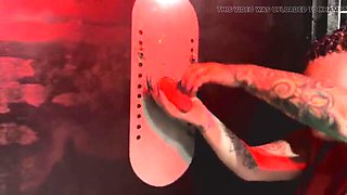 Danish Mistress Gloryhole Handjob & BDSM Punishment for Slave - Mature MILF in Latex