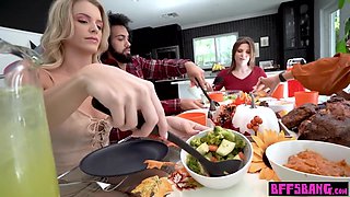 Alex Kane, Summer Col And Evelyn Payne In Legal-age Cutie Celebrating Thanksgiving On A Big Black