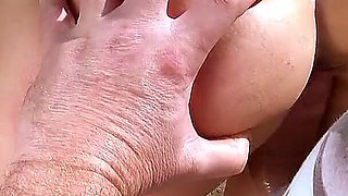 Stepdad fucks cute teen Melyne with big cock on the beach