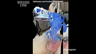 camera is peeping. waxing of a male cock and ass #93