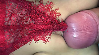 I tease stepsister pussy in panties until orgasm