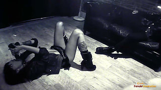 Threesome Action Enjoying a Fiery Woman in Naughty Leather