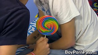 Getting his lil ass drilled by a gorgeous lollipop fanatic