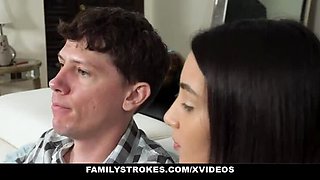 Stepbro Steals TV Remote - Natalia Nix Gets Fucked Hard