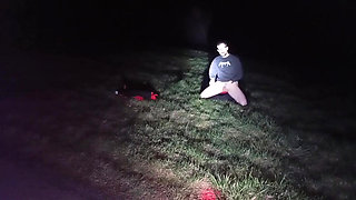 I Strip and Jerk off Outside at Night